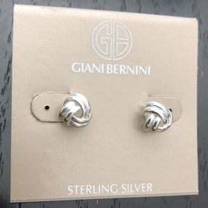 Sterling silver double knot earrings